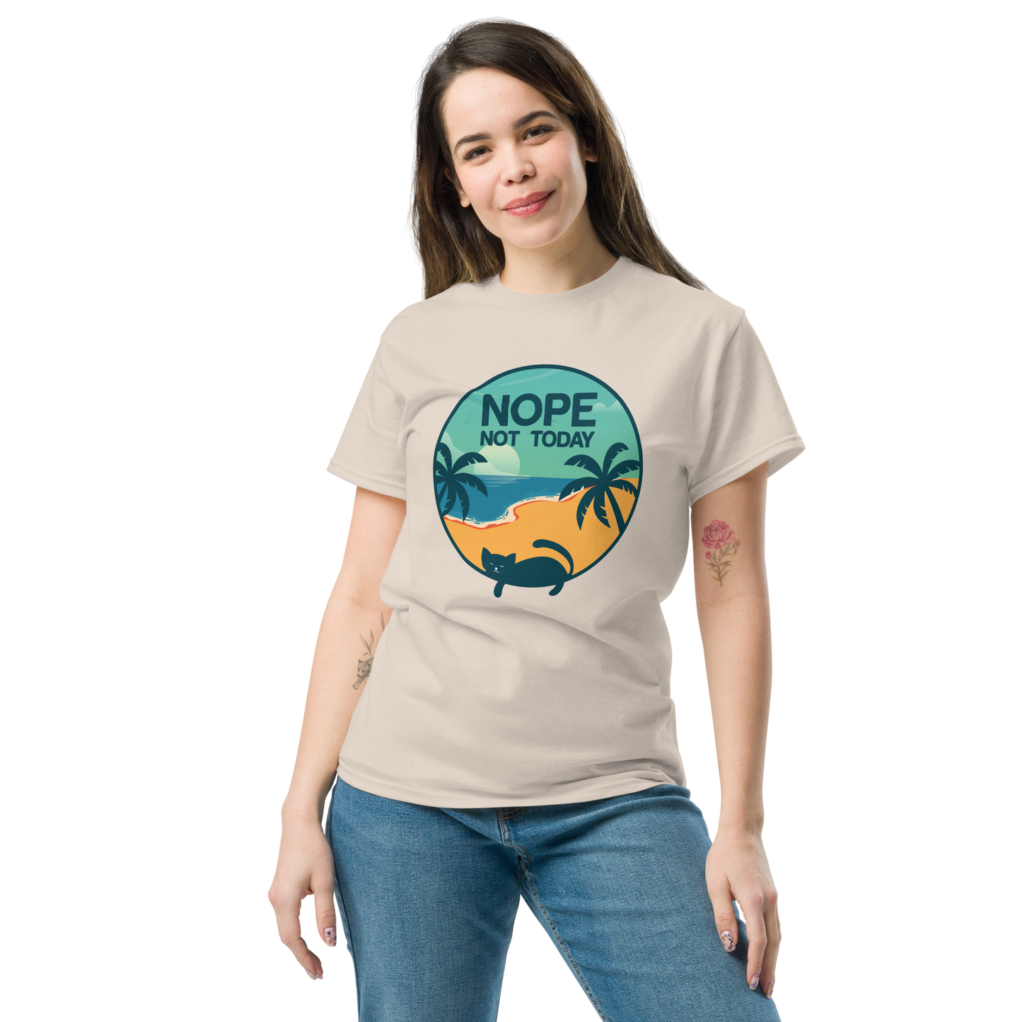 NOT TODAY Cat series unisex cotton t-shirt