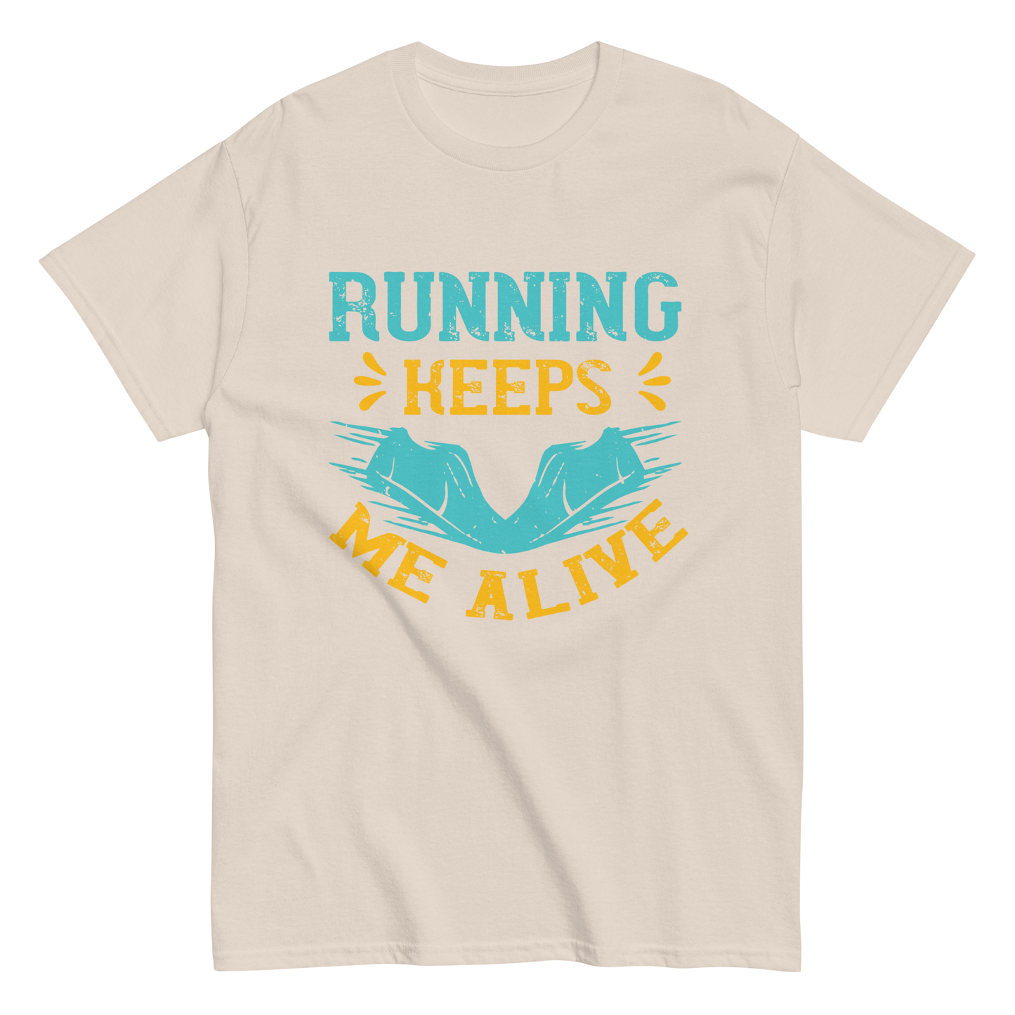 RUNNING KEEPS ME ALIVE unisex running t-shirt