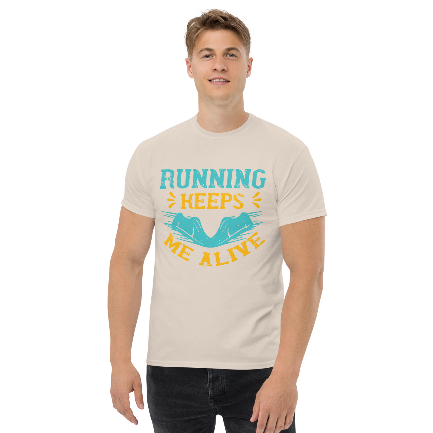 RUNNING KEEPS ME ALIVE unisex running t-shirt