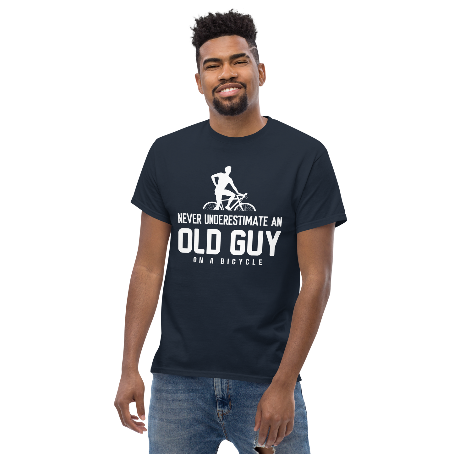 OLD GUY ON A BICYCLE unisex t-shirt