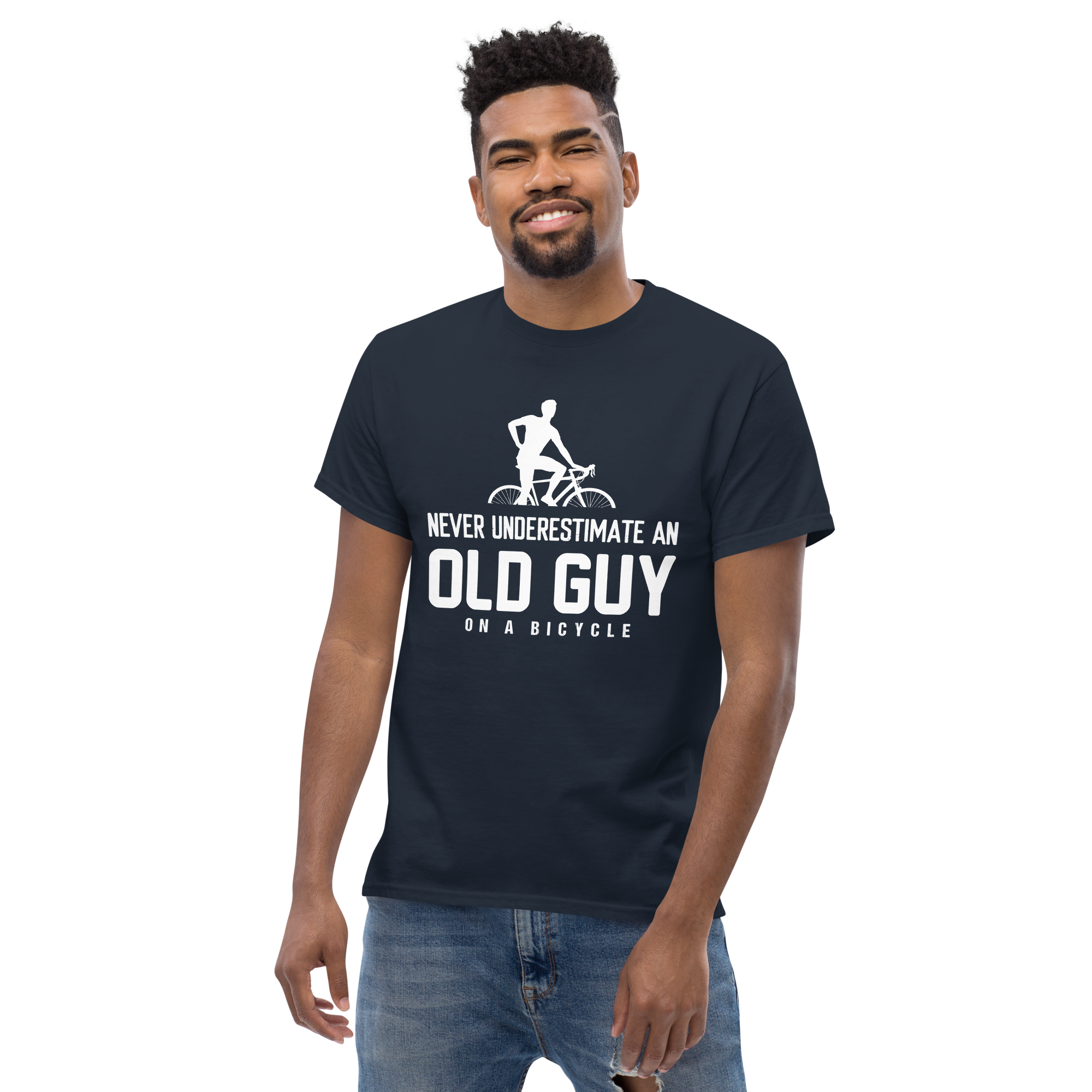 OLD GUY ON A BICYCLE unisex t-shirt