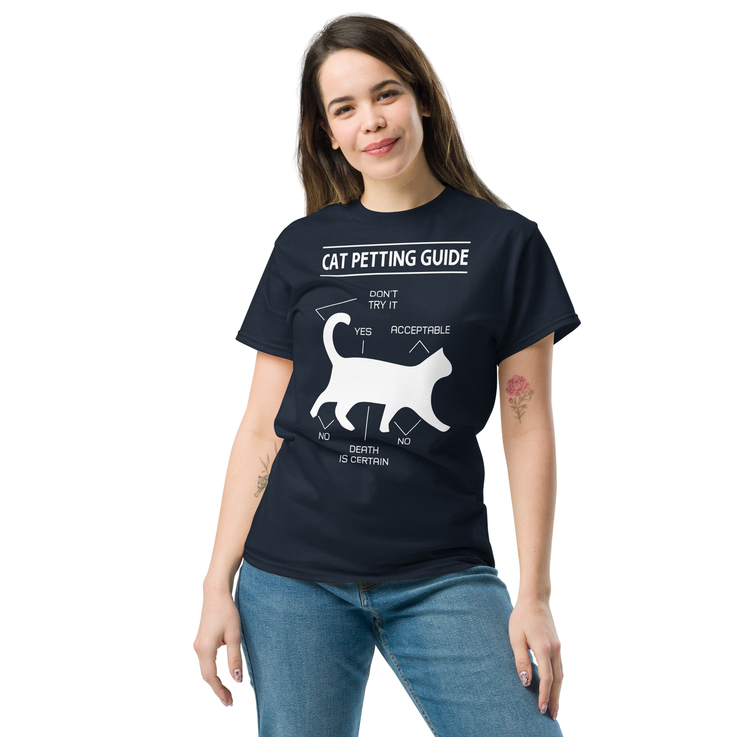 CAT PETTING GUIDE Cat series unisex cotton t-shirt