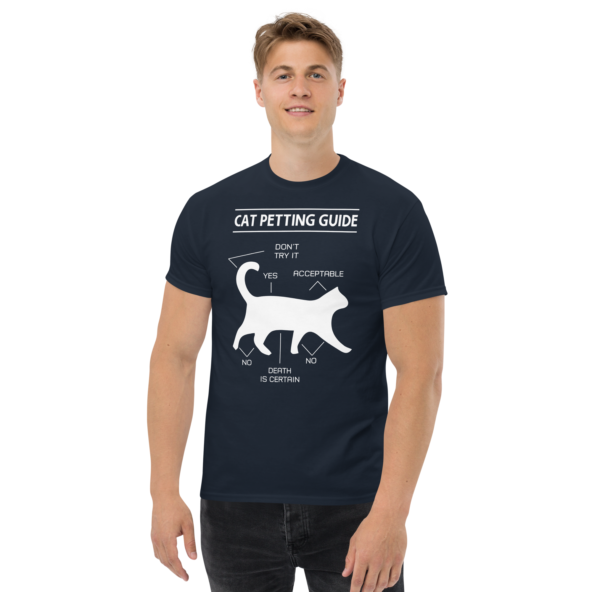 CAT PETTING GUIDE unisex t-shirt