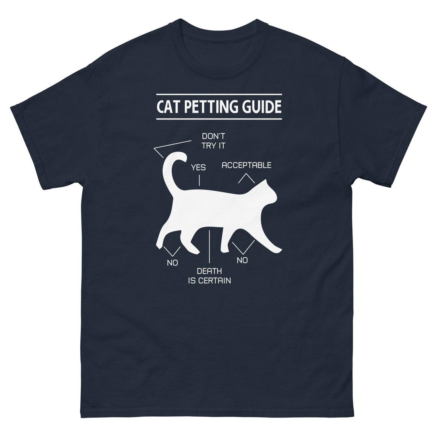 CAT PETTING GUIDE Cat series unisex cotton t-shirt