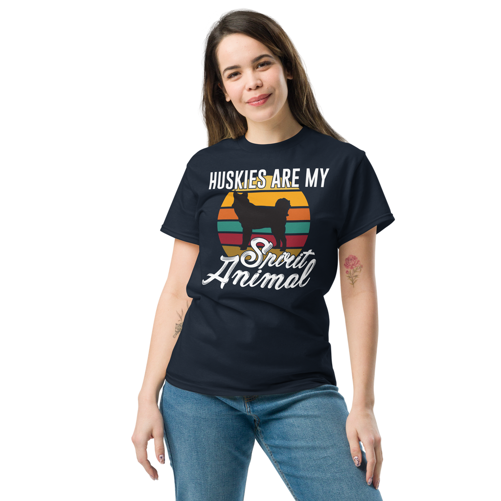 HUSKIES ARE MY SPIRIT ANIMAL unisex t-shirt
