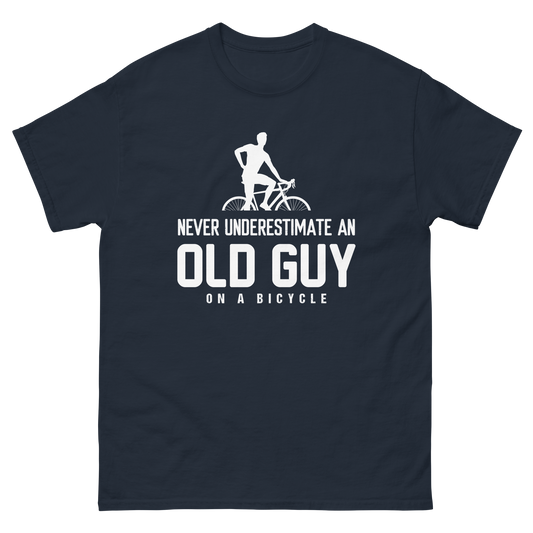 OLD GUY ON A BICYCLE unisex t-shirt