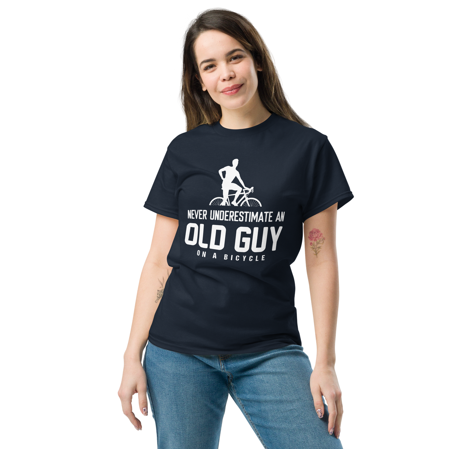 OLD GUY ON A BICYCLE unisex t-shirt