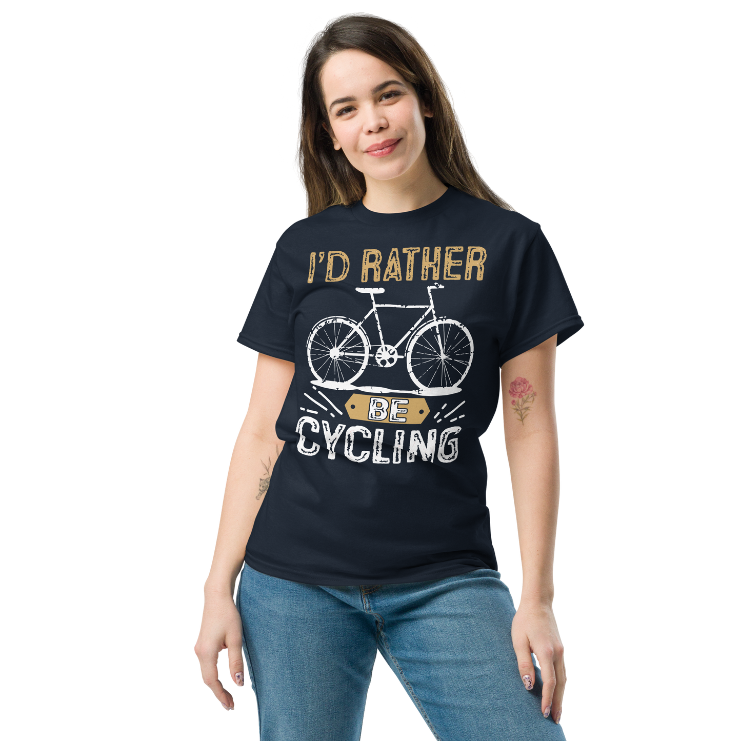 I'D RATHER BE CYCLING unisex t-shirt