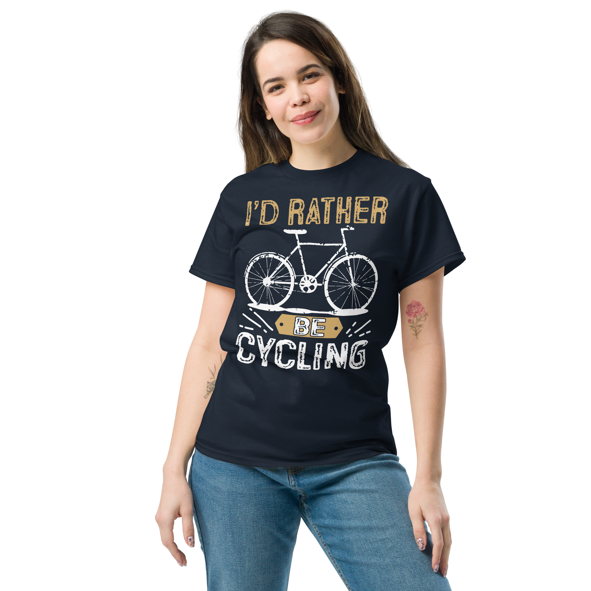 I'D RATHER BE CYCLING unisex t-shirt