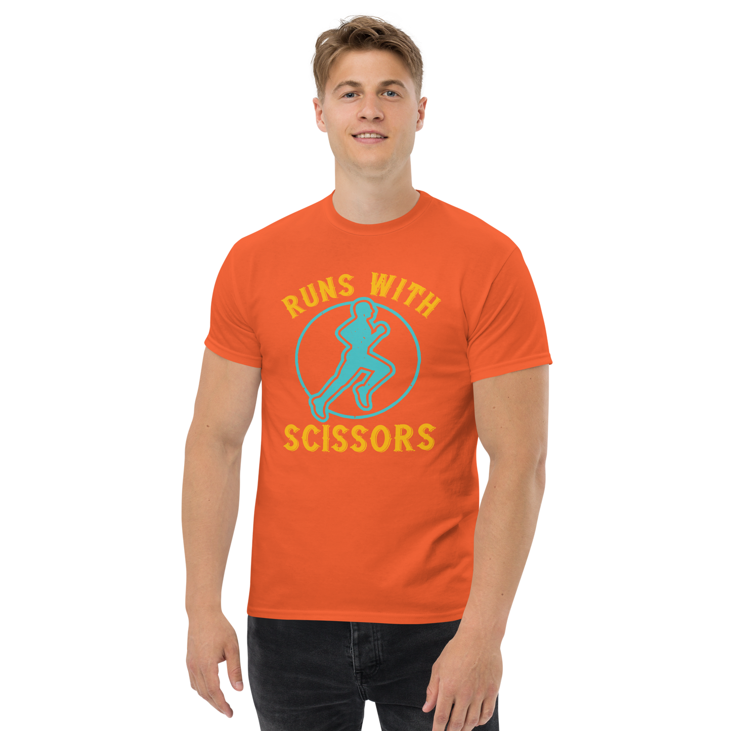 RUNS /w SCISSORS unisex running t-shirt