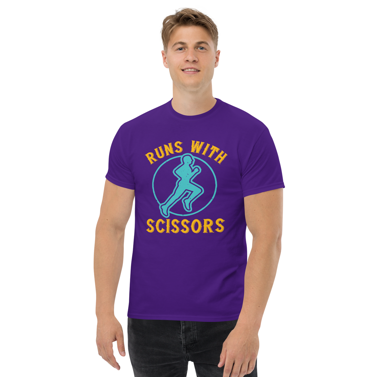 RUNS /w SCISSORS unisex running t-shirt