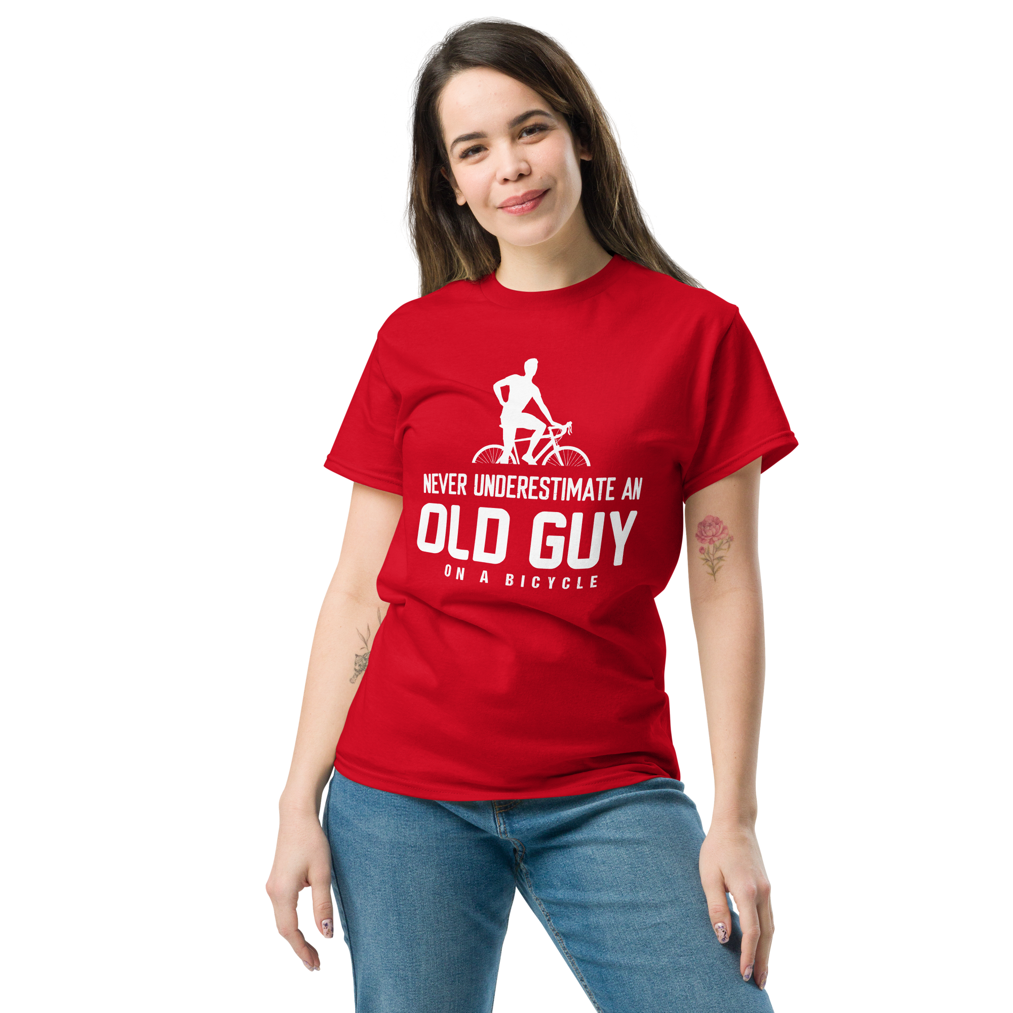 OLD GUY ON A BICYCLE unisex t-shirt