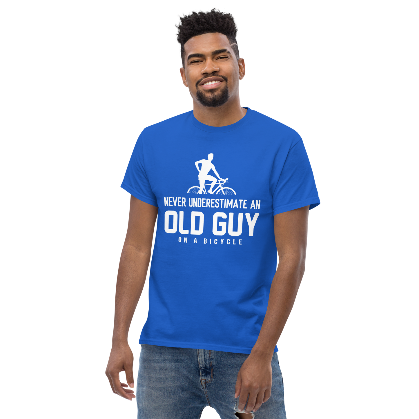 OLD GUY ON A BICYCLE unisex t-shirt