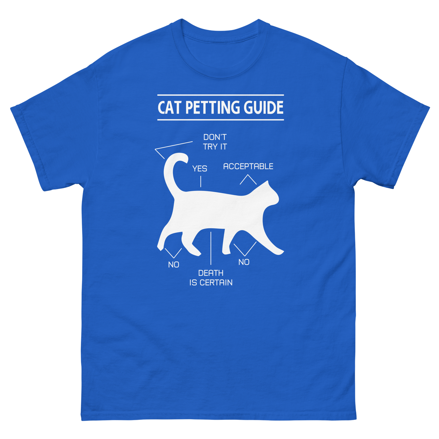 CAT PETTING GUIDE Cat series unisex cotton t-shirt