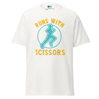 RUNS /w SCISSORS unisex t-shirt - Printoo Shop - - running, t-shirt, unisex, Unisex Classic Tee | Gildan 5000