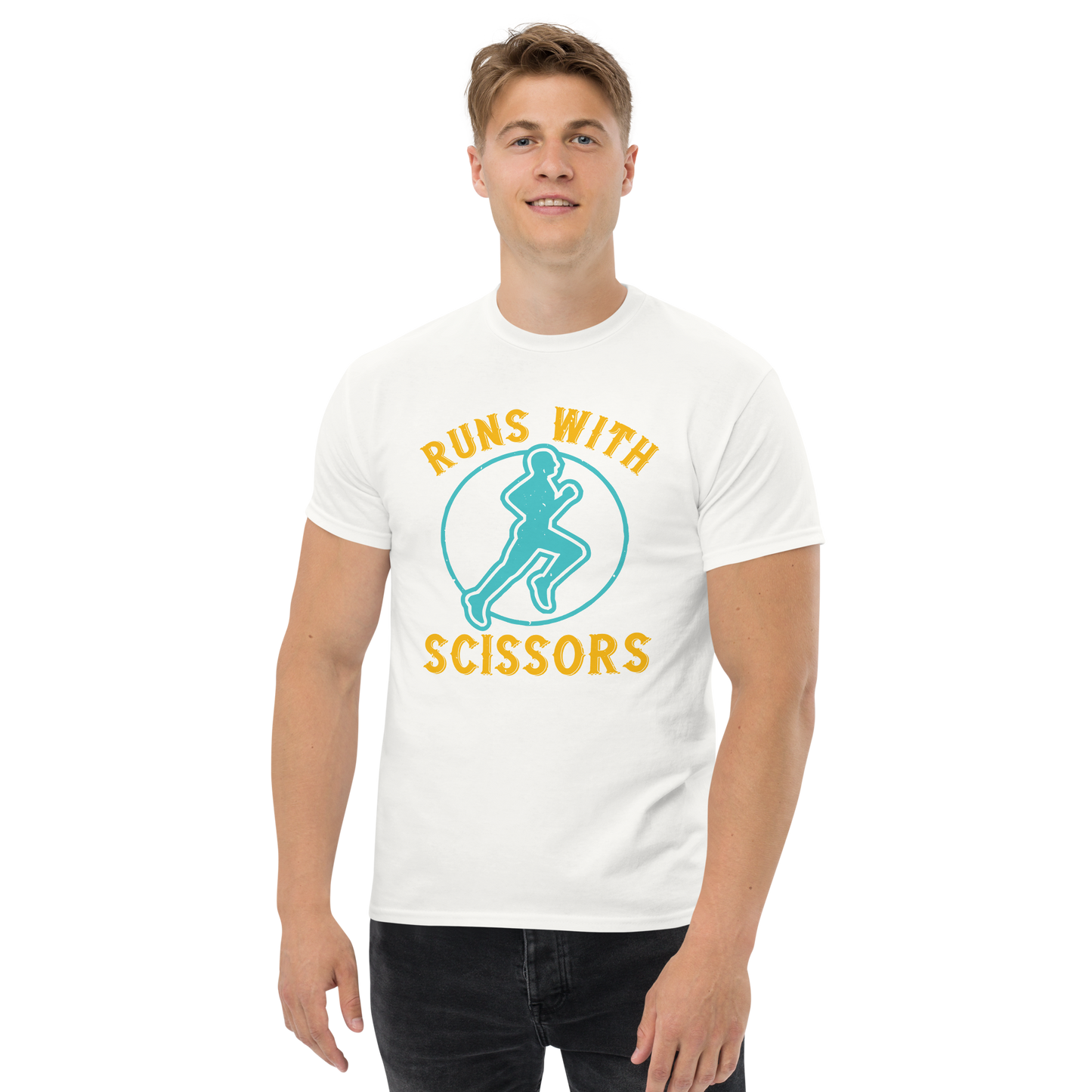 RUNS /w SCISSORS unisex running t-shirt