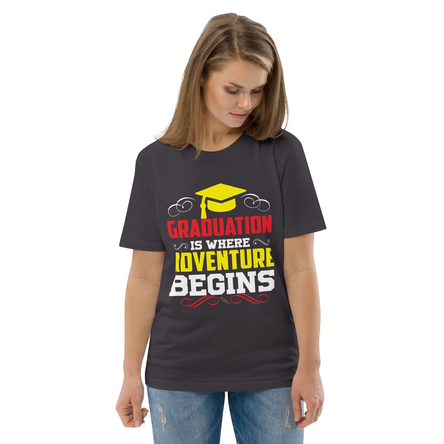 ADVENTURE BEGINS Unisex organic cotton t-shirt