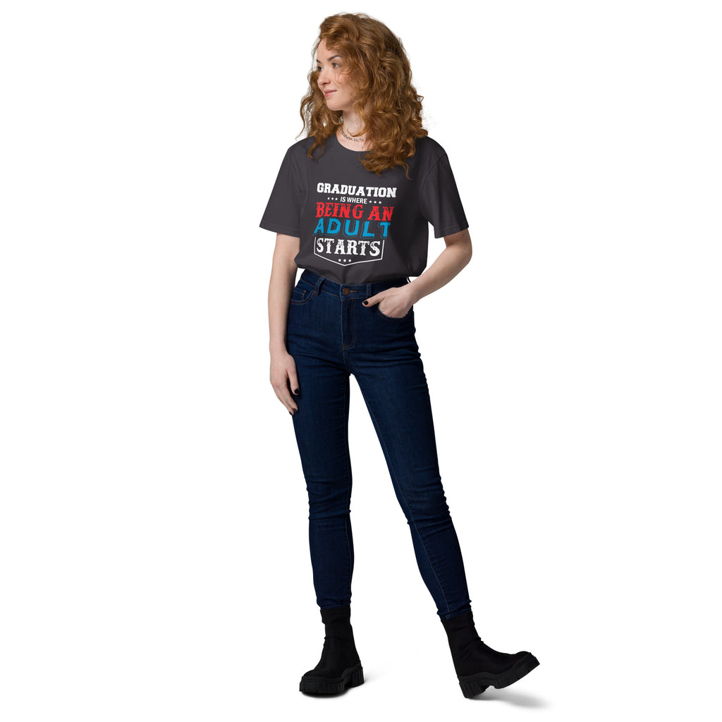 ADULTING BEGINS Unisex organic cotton t-shirt