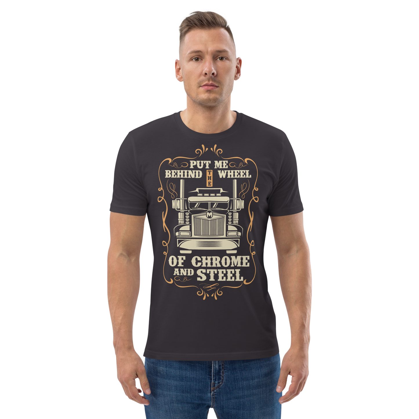 BEHIND THE WHEEL Unisex organic cotton t-shirt