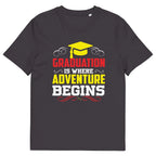ADVENTURE BEGINS unisex t-shirt - Printoo Shop - - graduation, t-shirt, unisex, Unisex Organic Cotton T-Shirt | Stanley/Stella STTU169