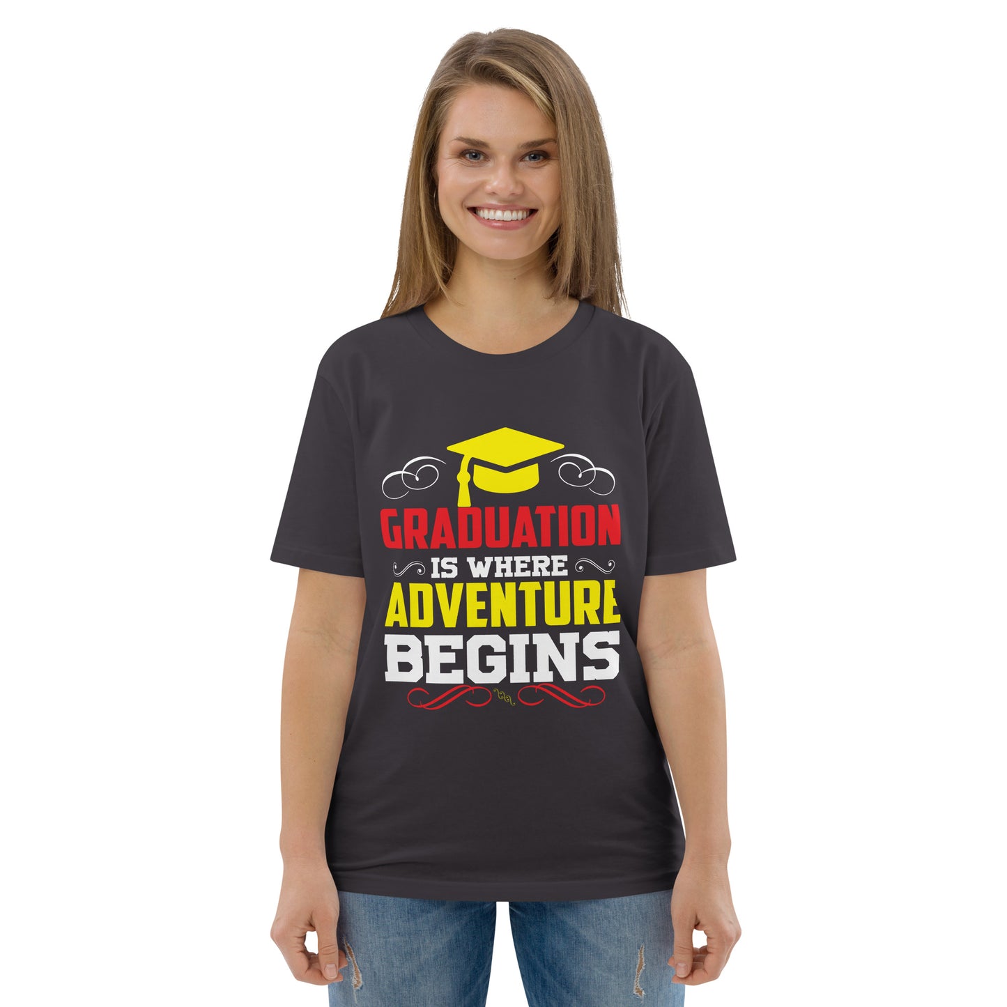 ADVENTURE BEGINS Unisex organic cotton t-shirt