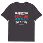 ADULTING BEGINS unisex t-shirt - Printoo Shop - - graduation, t-shirt, unisex, Unisex Organic Cotton T-Shirt | Stanley/Stella STTU169