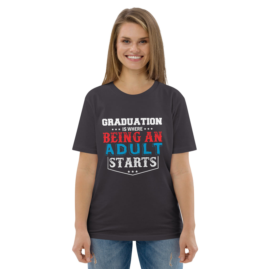 ADULTING BEGINS Unisex organic cotton t-shirt