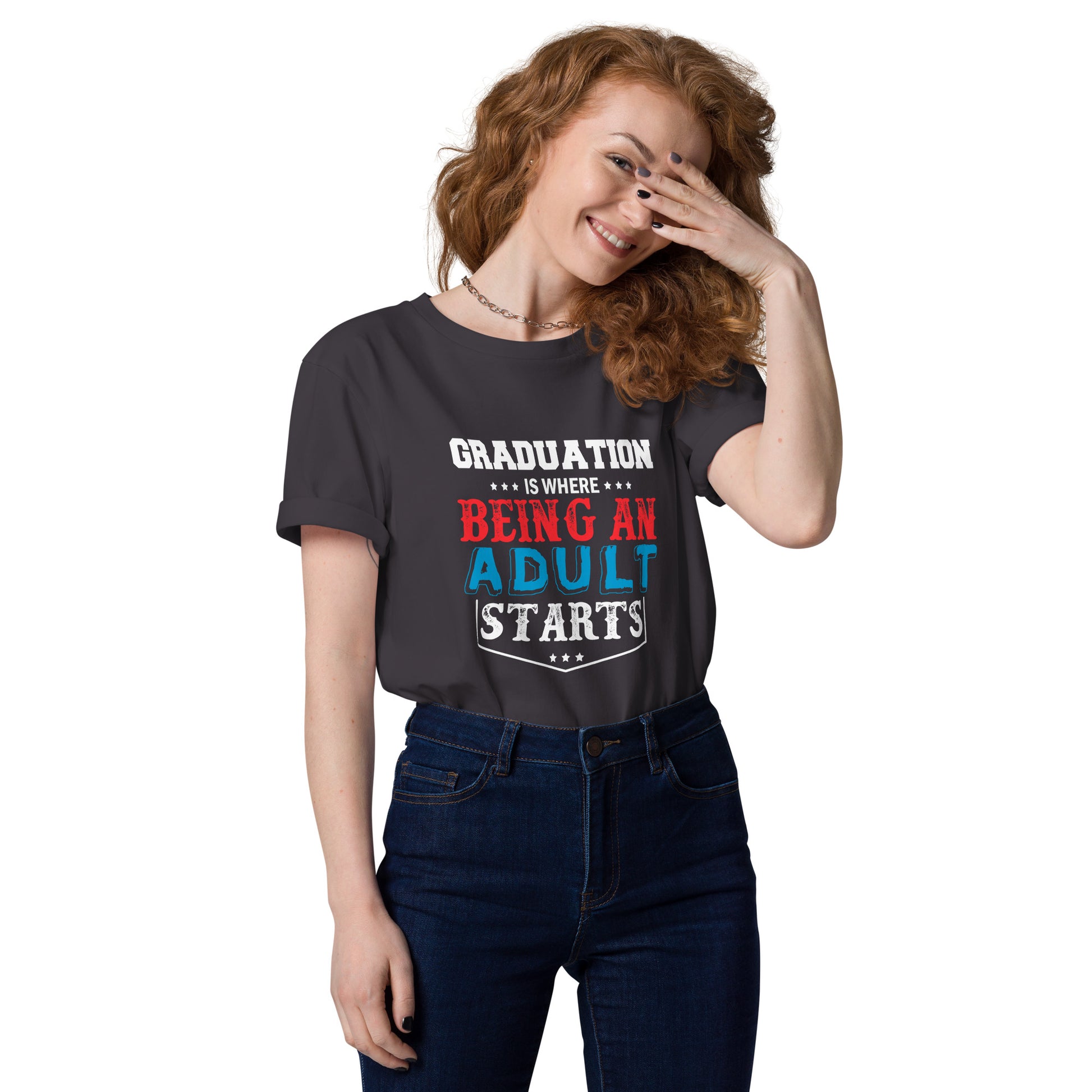 ADULTING BEGINS Unisex organic cotton t-shirt