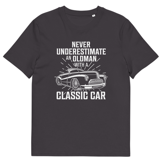 OLDMAN WITH A CLASSIC CAR Unisex organic cotton t-shirt