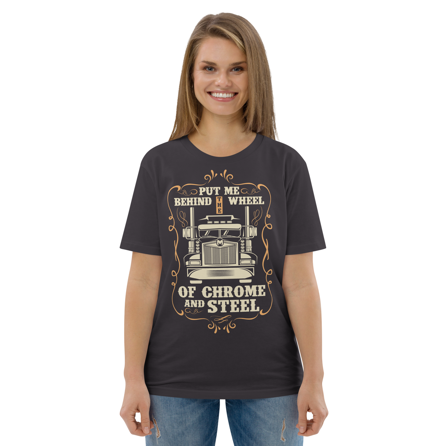 BEHIND THE WHEEL Unisex organic cotton t-shirt