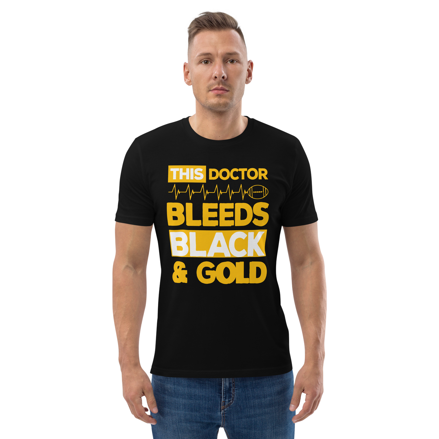 BLACK & GOLD Doctor series unisex organic cotton t-shirt