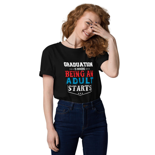 ADULTING BEGINS Unisex organic cotton t-shirt