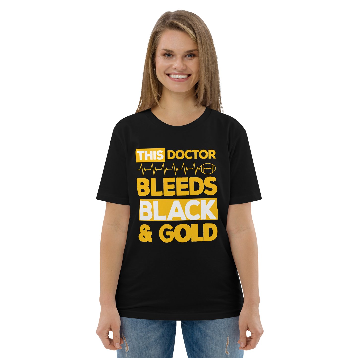 BLACK & GOLD Doctor series unisex organic cotton t-shirt