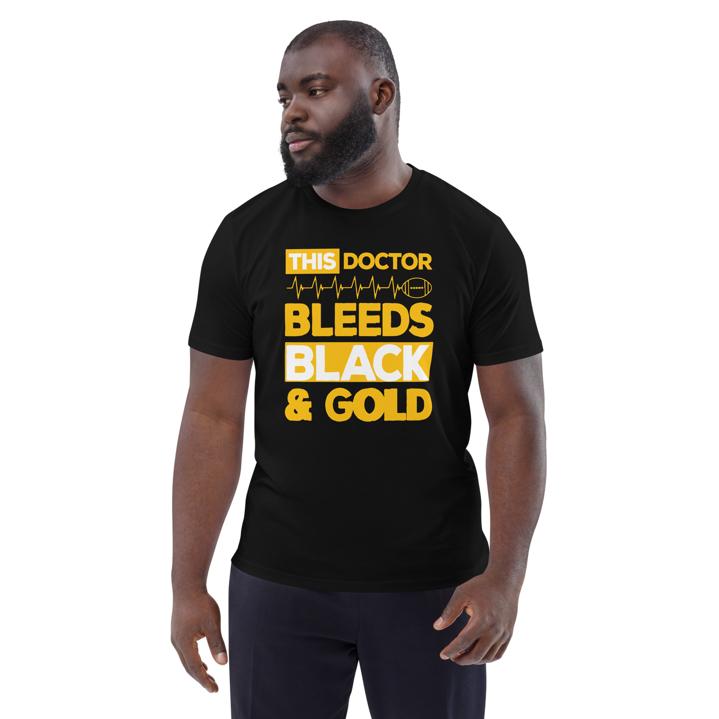 BLACK & GOLD Doctor series unisex organic cotton t-shirt