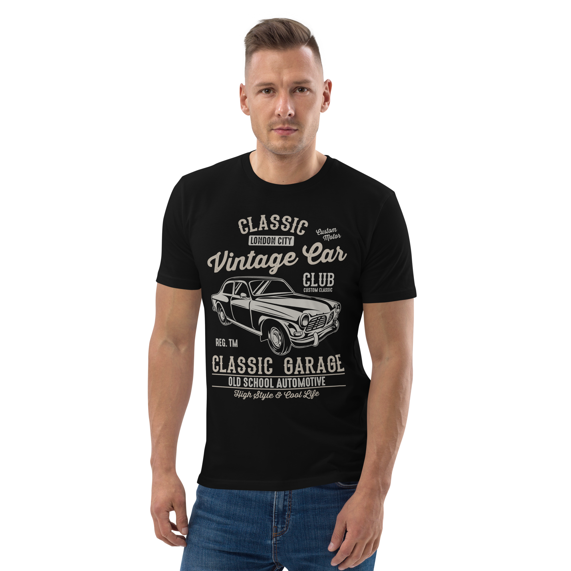 LONDON VINTAGE CAR Unisex organic cotton t-shirt