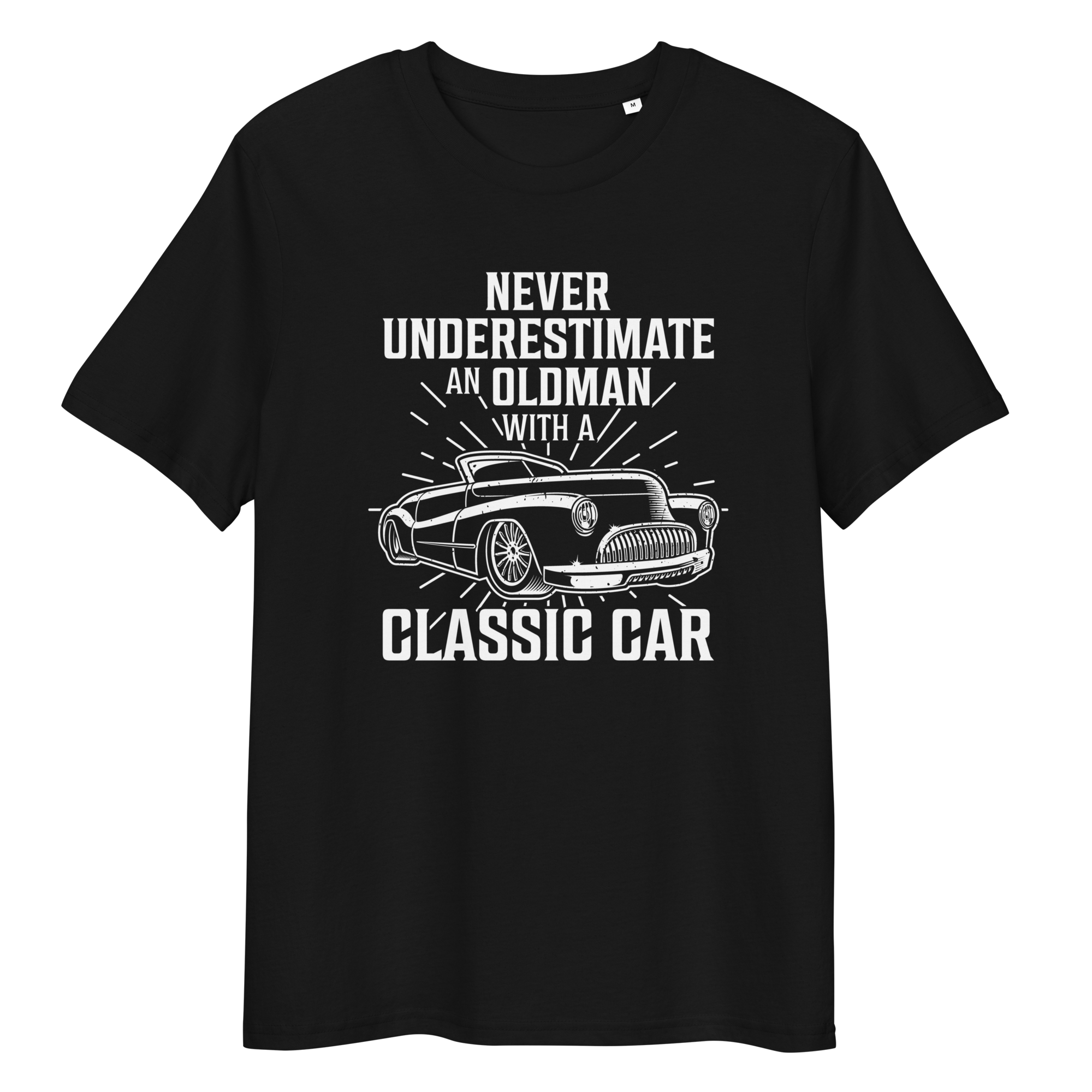 OLDMAN WITH A CLASSIC CAR unisex t-shirt