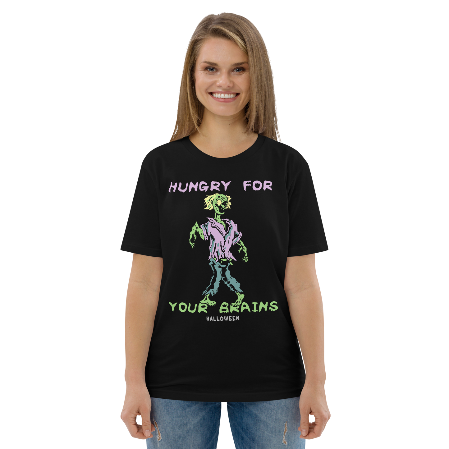 HUNGRY FOR YOUR BRAINS unisex organic cotton t-shirt