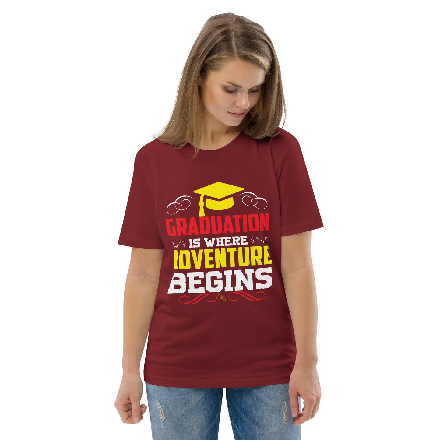 ADVENTURE BEGINS Unisex organic cotton t-shirt