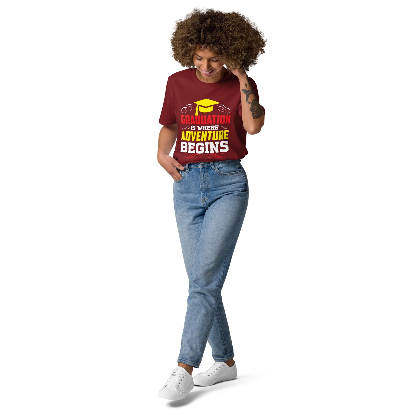 ADVENTURE BEGINS Unisex organic cotton t-shirt