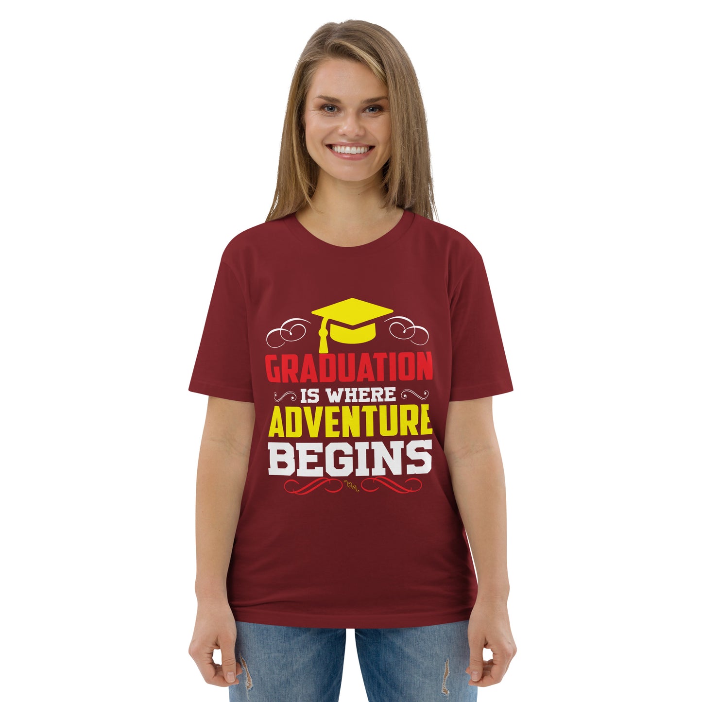 ADVENTURE BEGINS Unisex organic cotton t-shirt