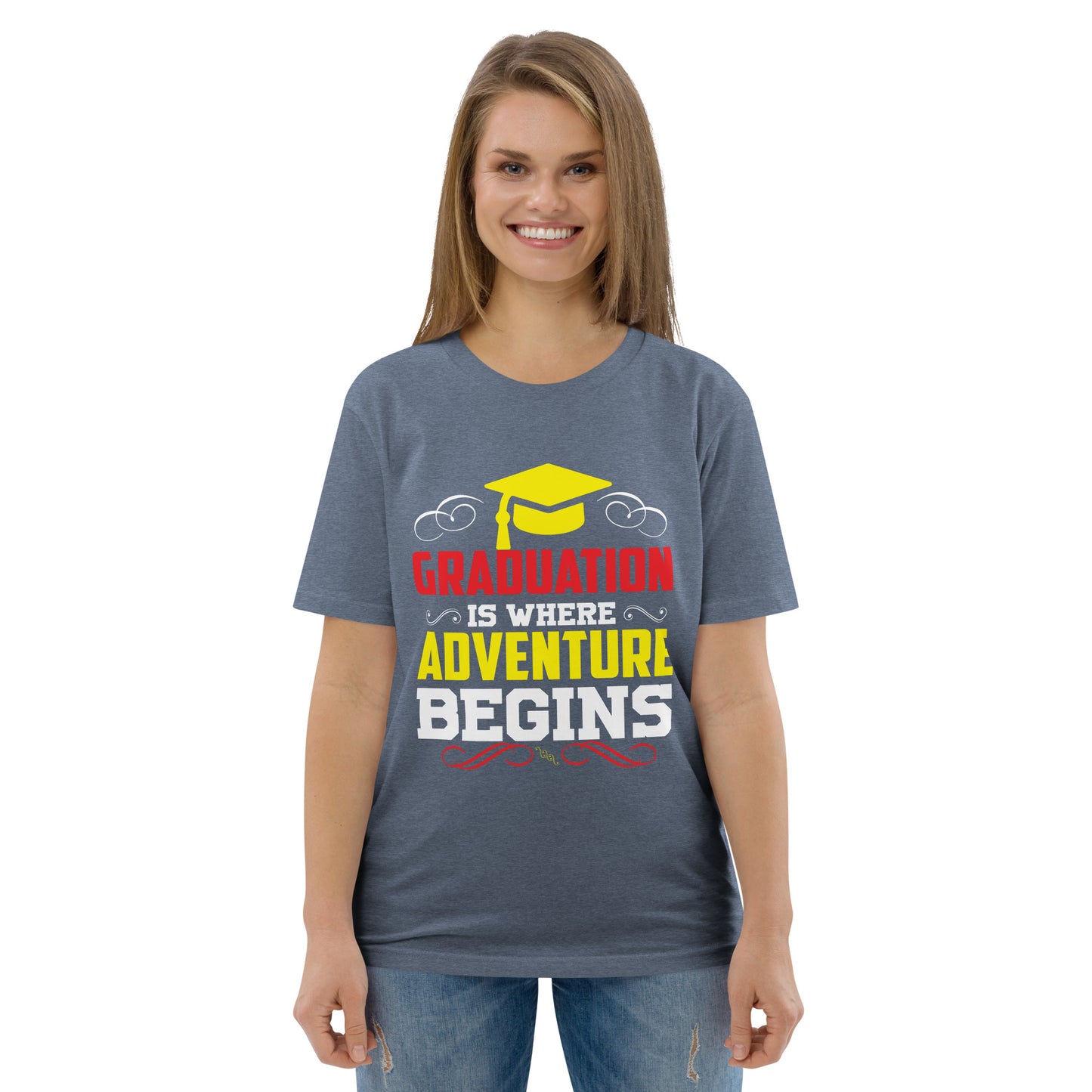 ADVENTURE BEGINS Unisex organic cotton t-shirt