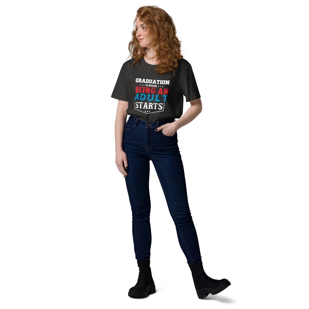 ADULTING BEGINS Unisex organic cotton t-shirt