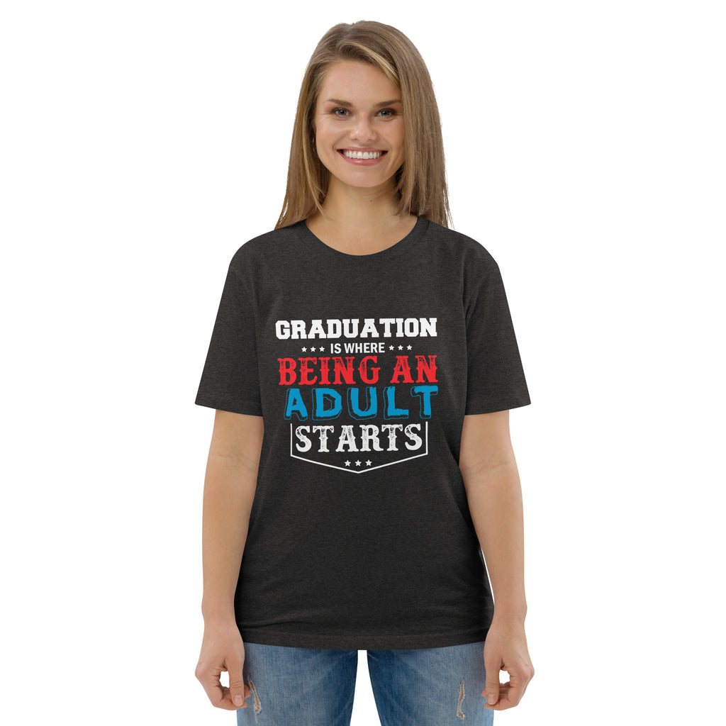 ADULTING BEGINS Unisex organic cotton t-shirt