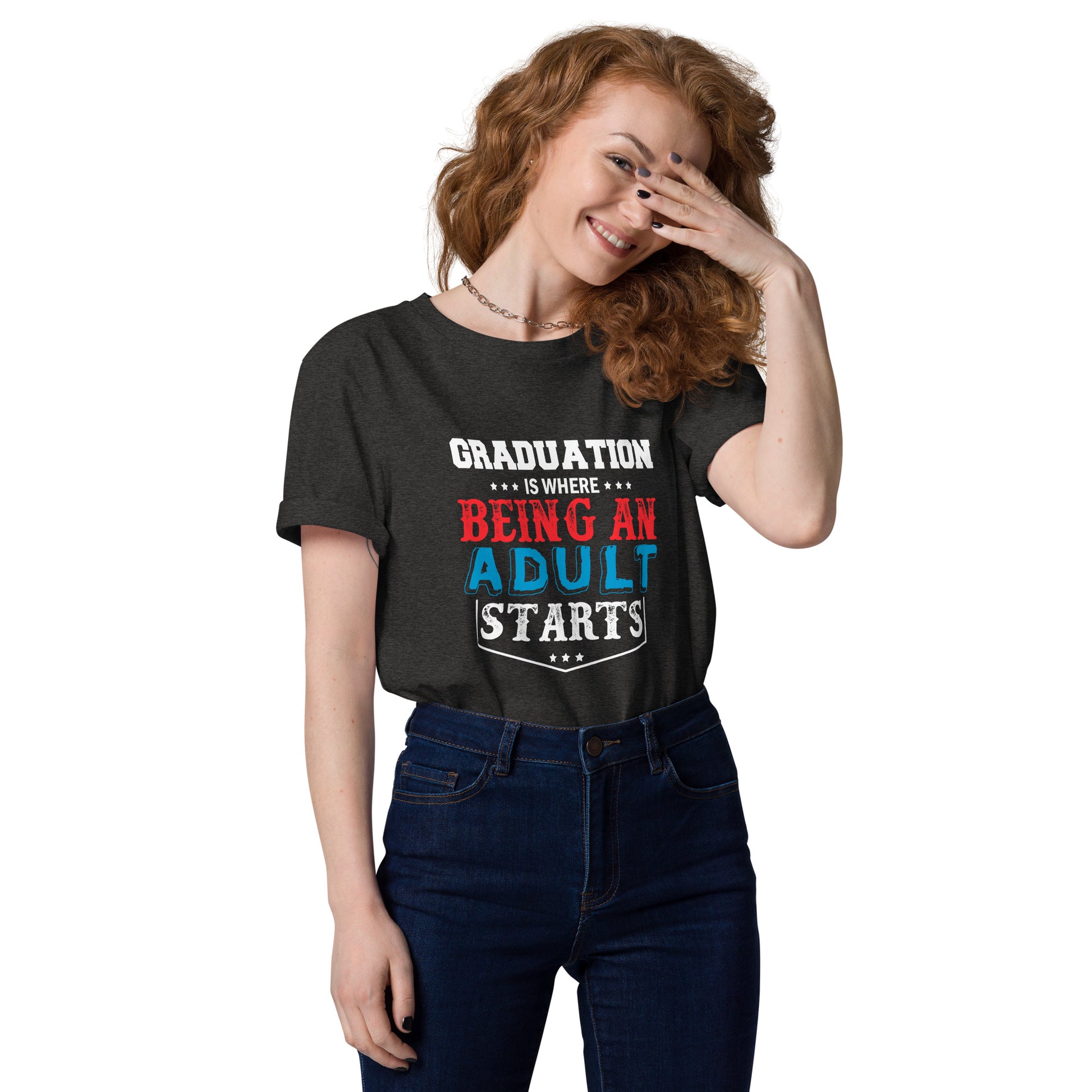 ADULTING BEGINS Unisex organic cotton t-shirt