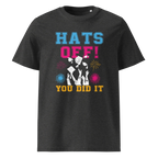 HATS OFF! unisex t-shirt - Printoo Shop - - graduation, t-shirt, unisex, Unisex Organic Cotton T-Shirt | Stanley/Stella STTU169
