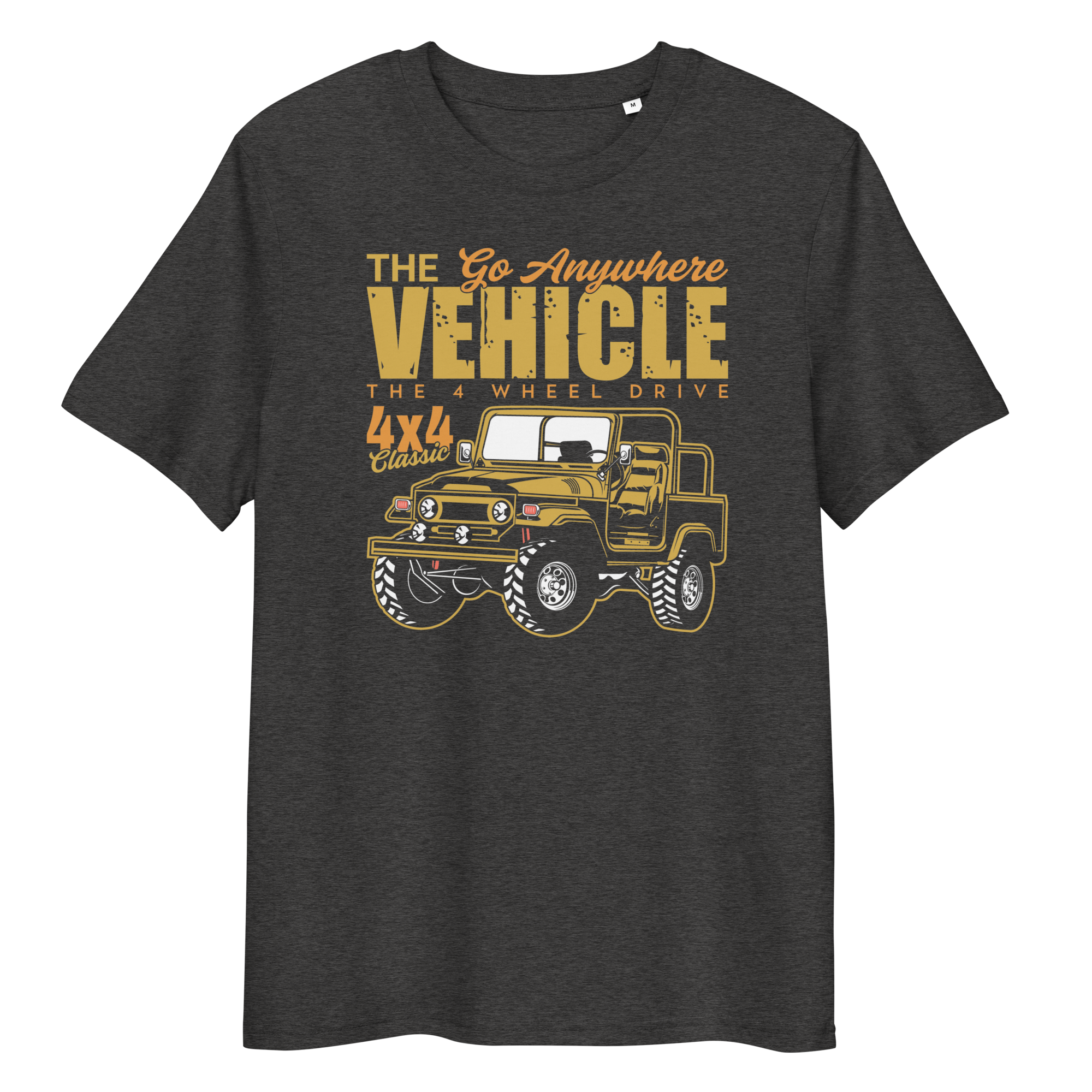 Camiseta unisex de algodón orgánico con vehículo para llevar a cualquier lugar