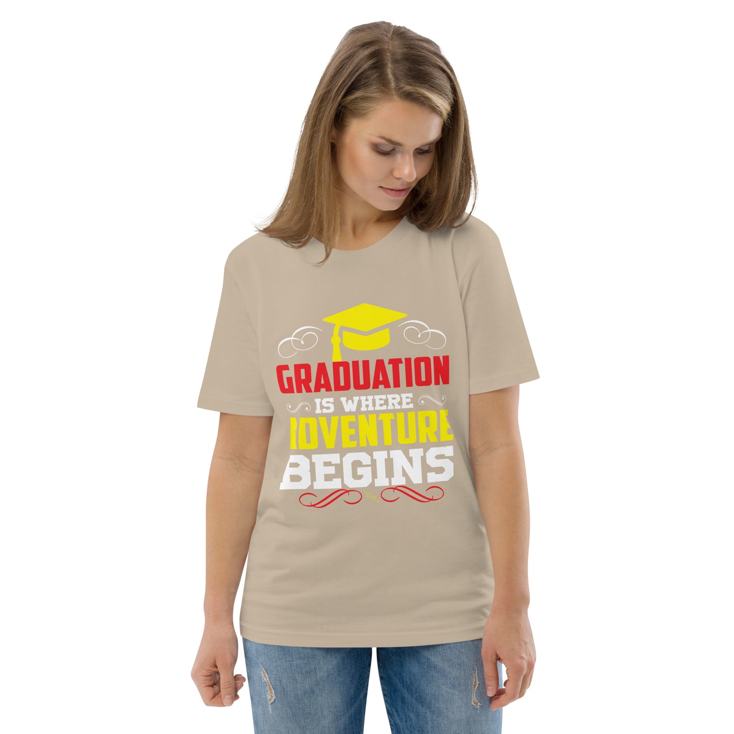 ADVENTURE BEGINS Unisex organic cotton t-shirt