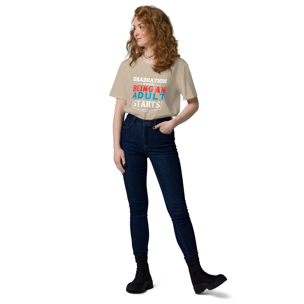 ADULTING BEGINS Unisex organic cotton t-shirt