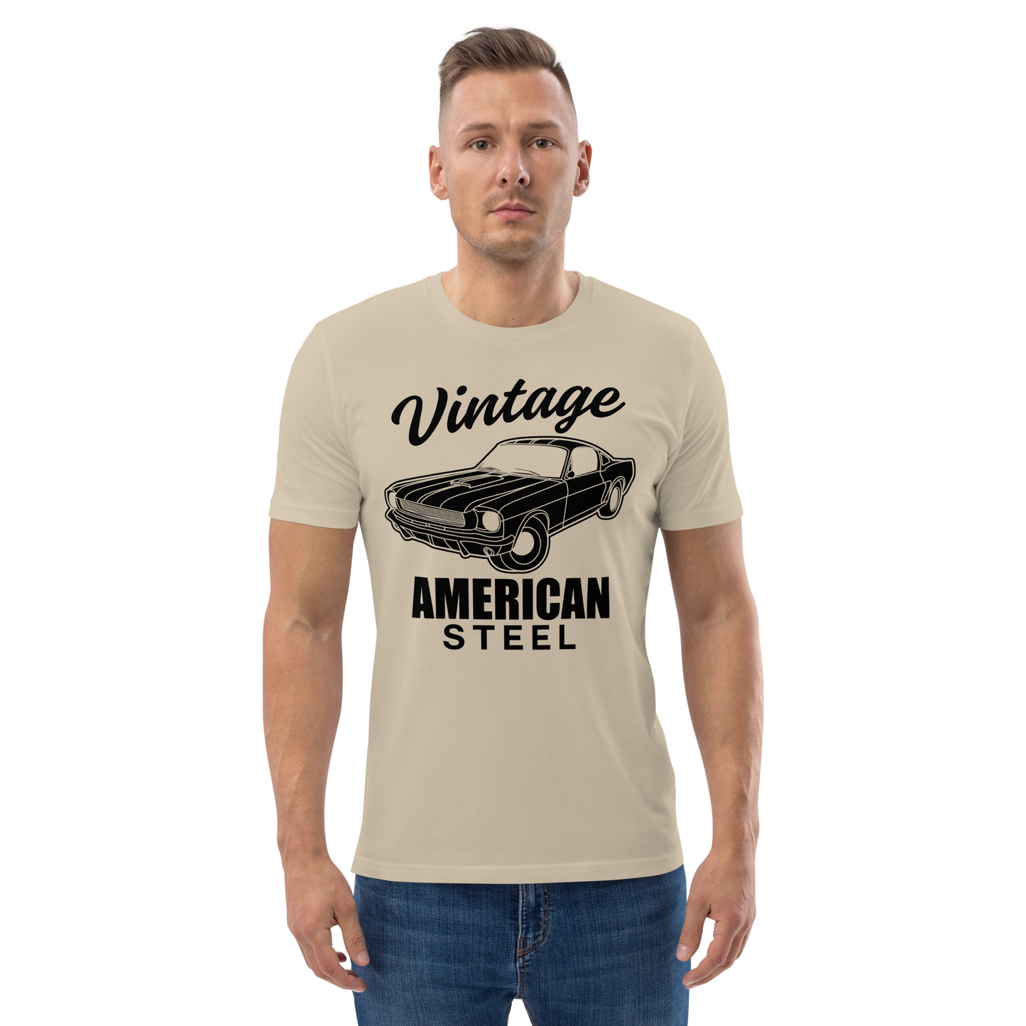 VINTAGE AMERICAN STEEL Unisex organic cotton t-shirt