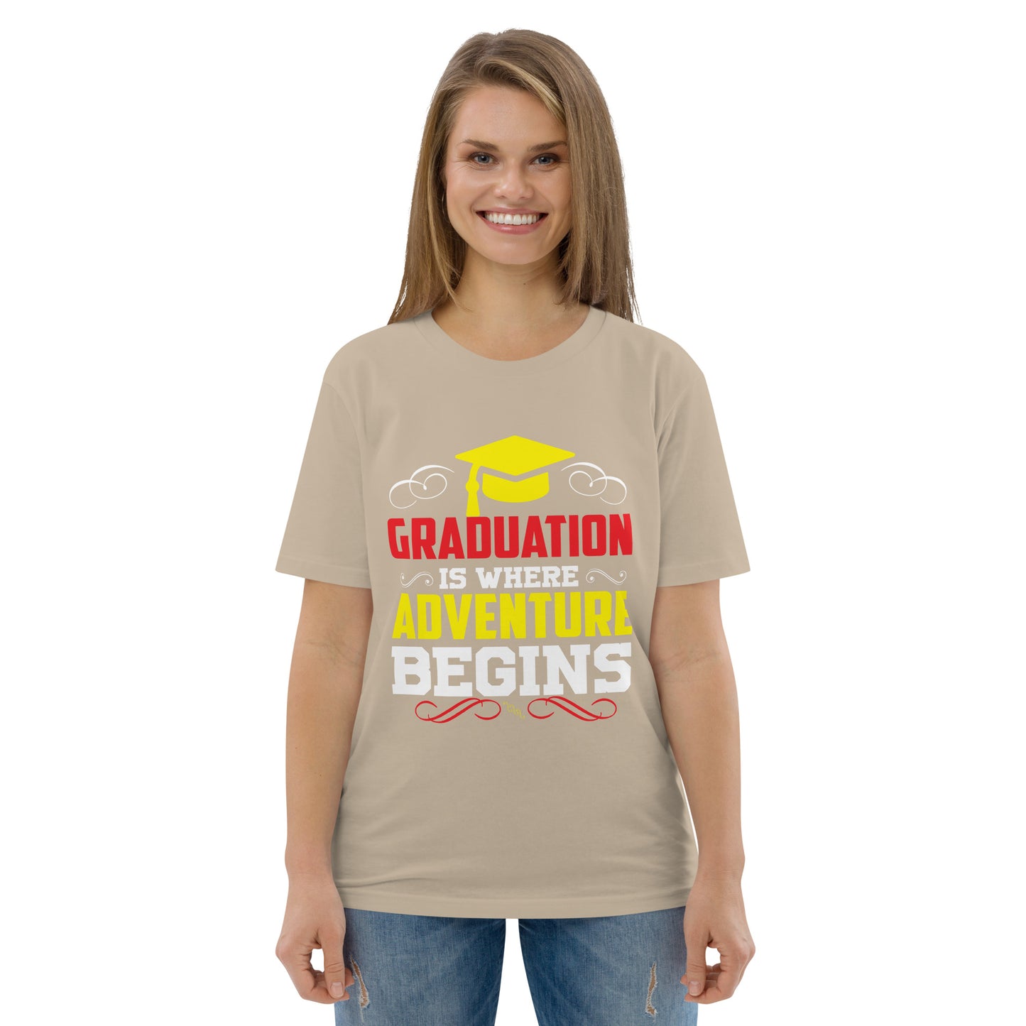 ADVENTURE BEGINS Unisex organic cotton t-shirt